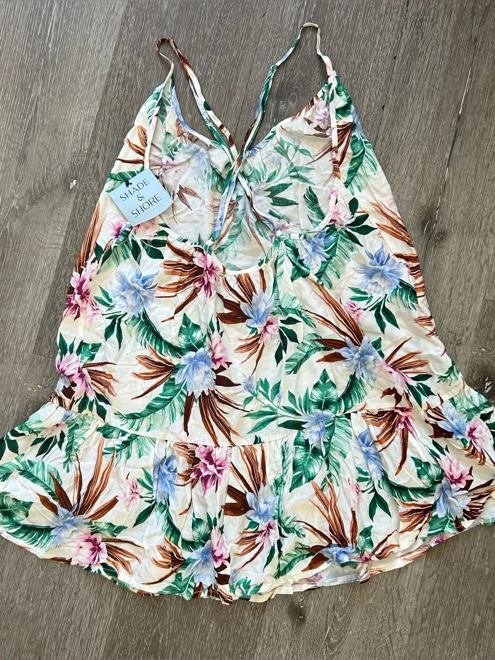 NWT XS 0-2 Shade & Shore Floral Swim Cover Up Dress